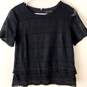 T shirt top, night out shirt banana republic black
